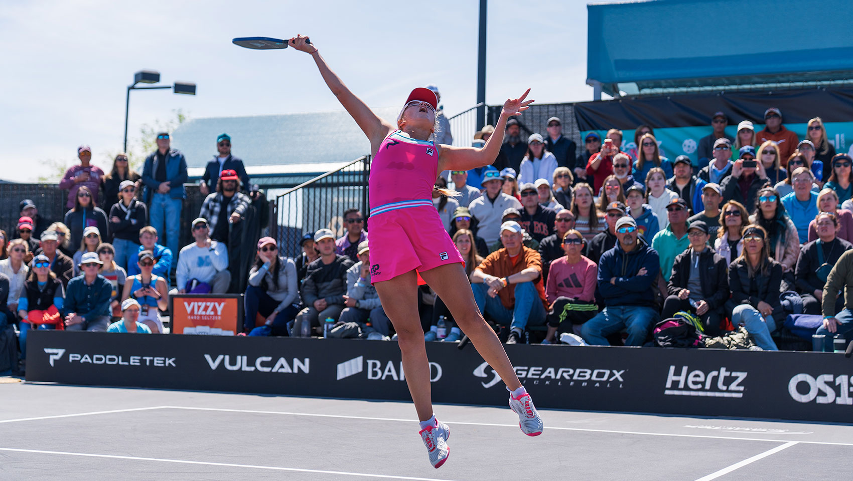 Woman playing Pickleball